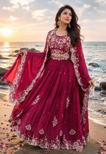 Premium crepe lehenga with heavy hand work