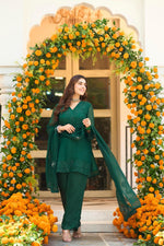 Pure orgenza true to size emerald green farshi suit set