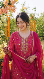 Super pretty premium georgette bandhani sharara suit set
