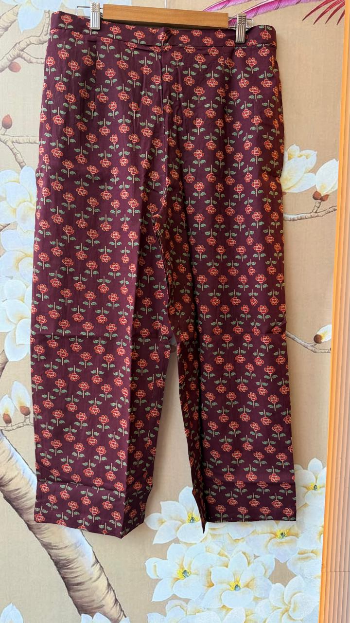 Pretty Kalamkari suit set in wine