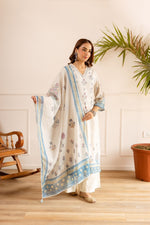 Cotton digital printed suit set paired with plazzo