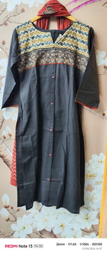 Block print full suit in black