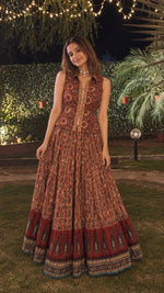 Pretty cotton ajrakh skirt set