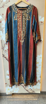 Premium Russian silk Phiran kurta pant in blue
