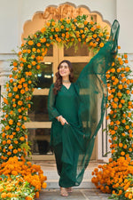Pure orgenza true to size emerald green farshi suit set