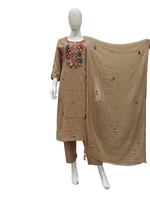 Super soft pretty mul cotton hand embroidery full suit set