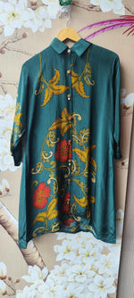 Premium crepe Kalamkari co ord in blue