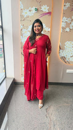 Super pretty Mul cotton embroidered in red