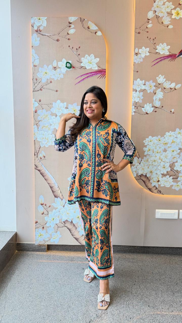 Satin silk smart co ord