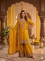 Super handwork premium chinon full suit set in yellow