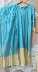 Premium Mul chanderi dual tone lining full suit set