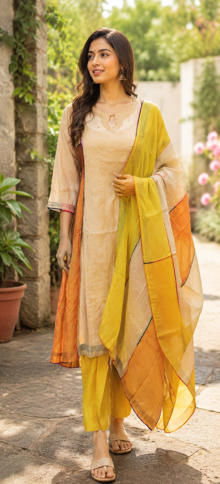 Celebrity design premium mulchanderi lining suit set