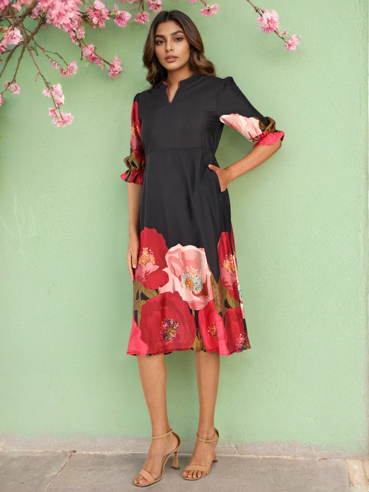 Viscose silk digital print one piece