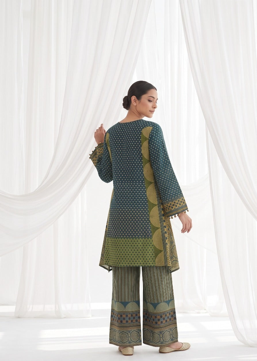 Super pretty Mul silk Co ord set in green