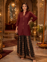 Printed crepe co ord set with kalamkari plazzo set