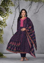 Pure cotton Anarkali with lace detailing