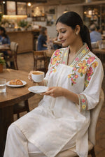 Super soft muslin with cross stitched embroidered designer article