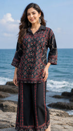 Super pretty ajrakh co ord set in black