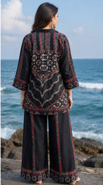 Super pretty ajrakh co ord set in black