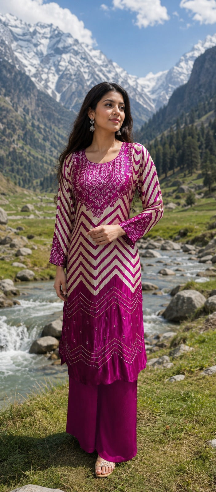 Pretty pink gaji silk co ord set