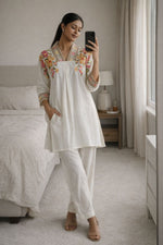 Super soft muslin with cross stitched embroidered designer article