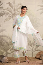 Pure mul cotton suit set with beautiful mirror detailing
