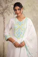 Pure mul cotton suit set with beautiful mirror detailing