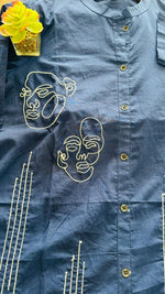 Super stylish n elegant pure cotton embroidered kurta pant