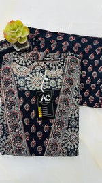 Wow ajrakh print jacket suit set