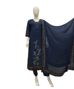 Pure muslin silk with beautiful applique work