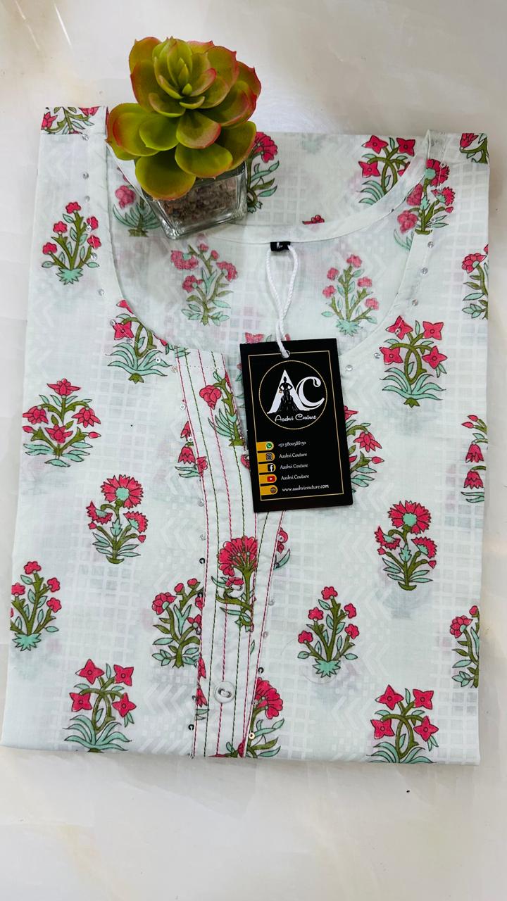 Wow cotton kurta in beautiful summerish print