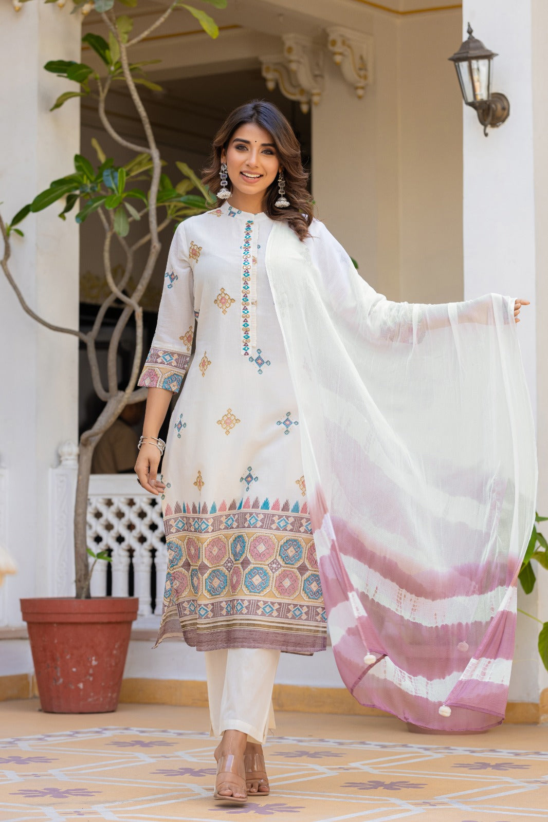 Pure mul cotton lining cotton suit set