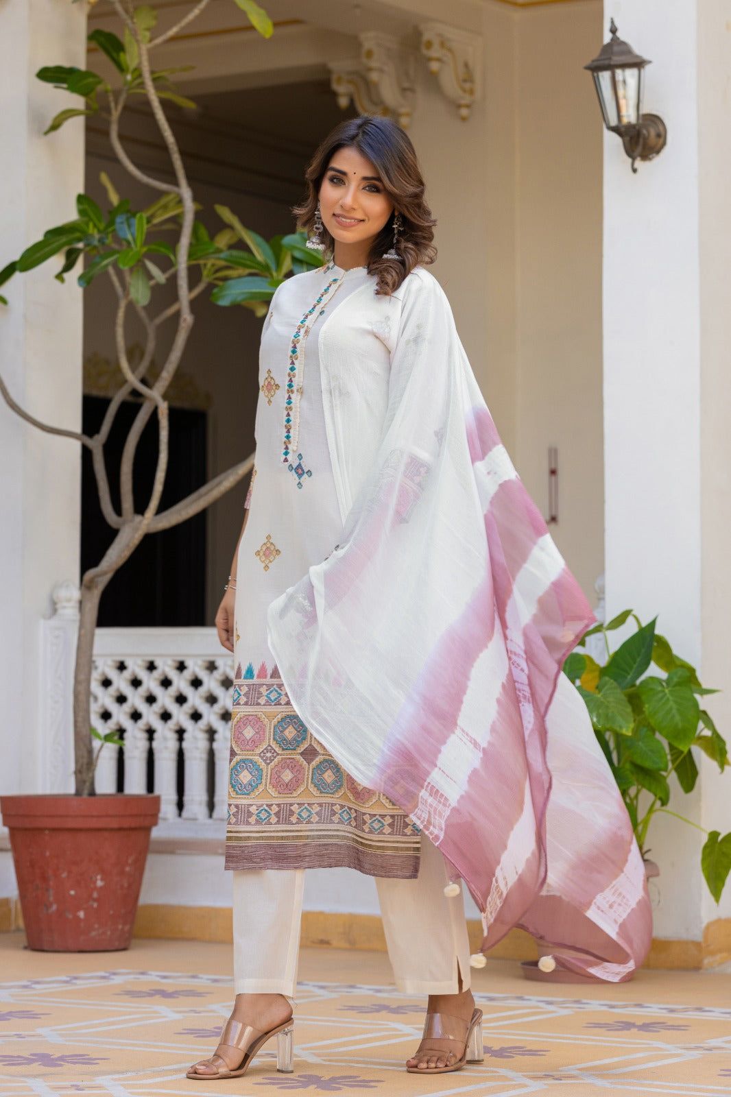 Pure mul cotton lining cotton suit set