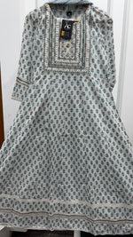 Pure cotton embroidered anarkali full suit set