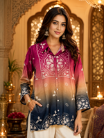 Mul silk ombré shirt