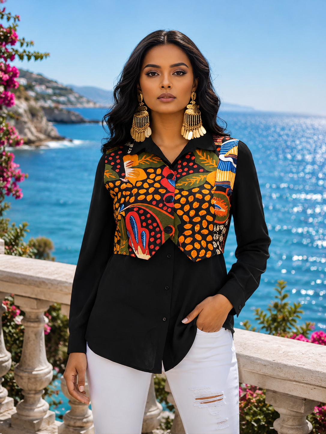 Cotton top with detachable jacket