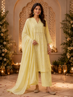 Premium Mul chanderi in yellow