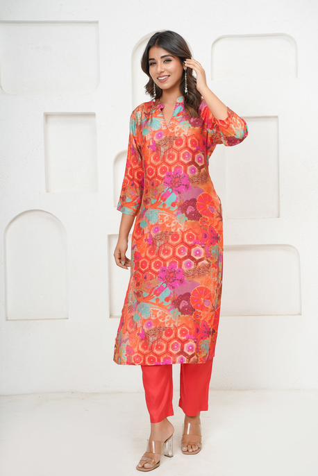 Pure mul silk kurta pant