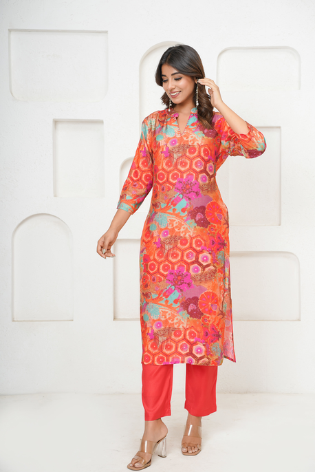 Pure mul silk kurta pant
