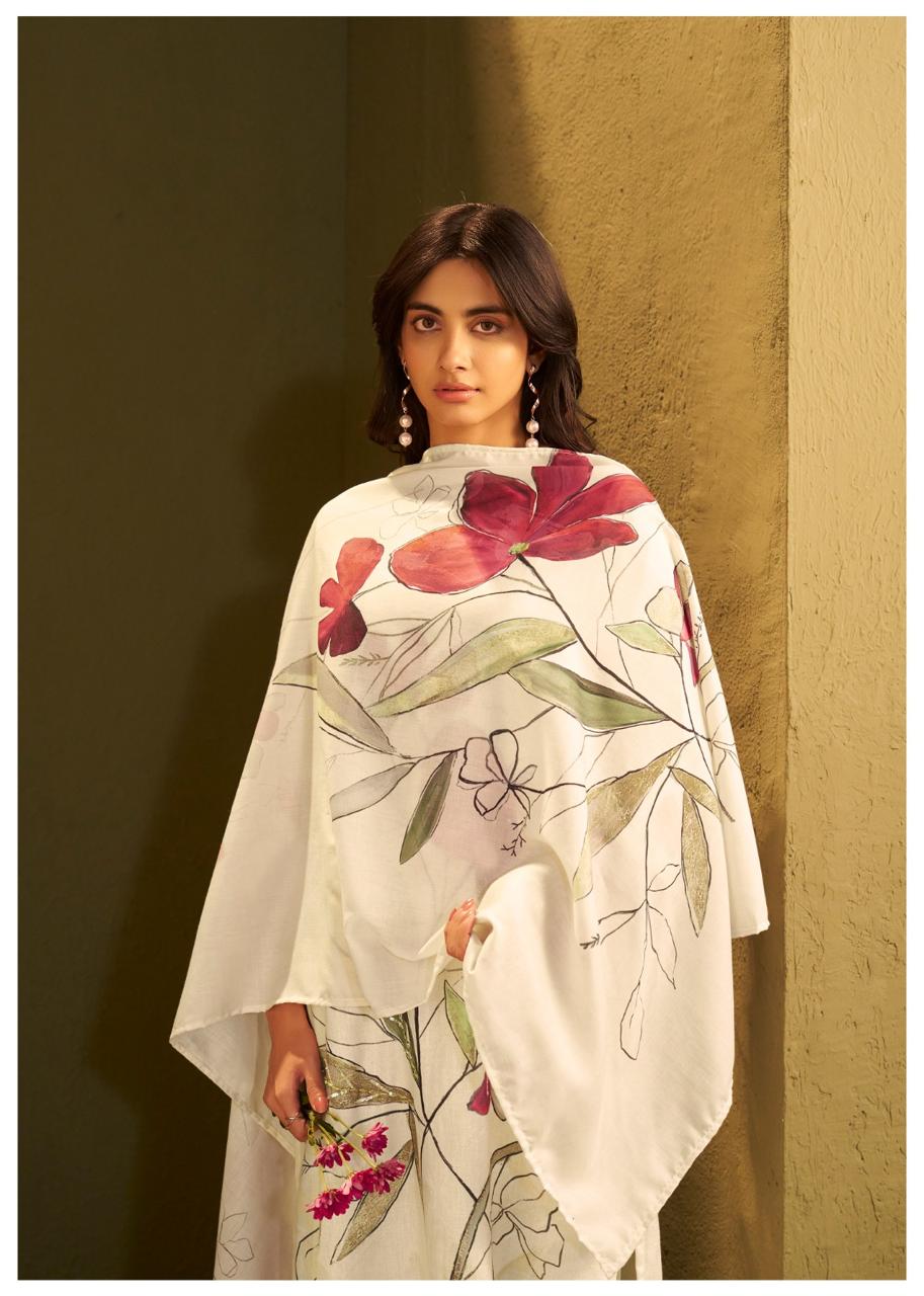 Super pretty and soft linen digital printed suit set in red