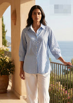 Premium shifli cotton shirt in ice blue
