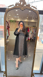 Beautiful black real mirror stripes one piecE