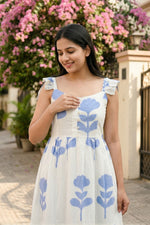 Super pretty block printed cotton frock with lining