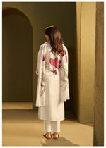 Super pretty and soft linen digital printed suit set in red