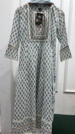 Pure cotton embroidered anarkali full suit set