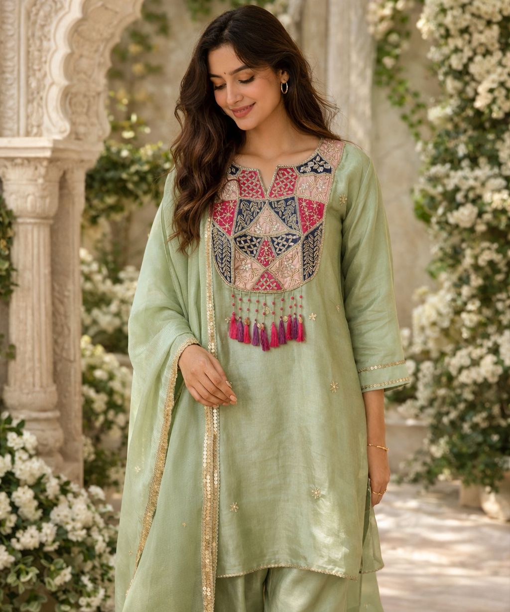 Super smart n elegant tissue suit set (true to size )in mint green