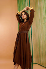 Pretty cotton one piece in brown