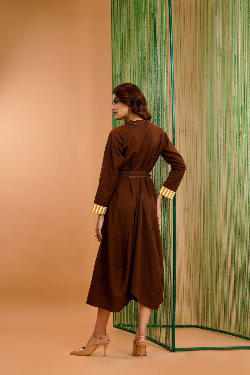 Pretty cotton one piece in brown