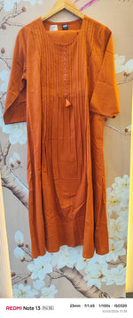 Cotton kurta pant in rust.