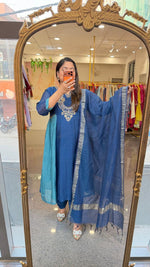 Pure Banarasi two tone Mul chanderi suit set